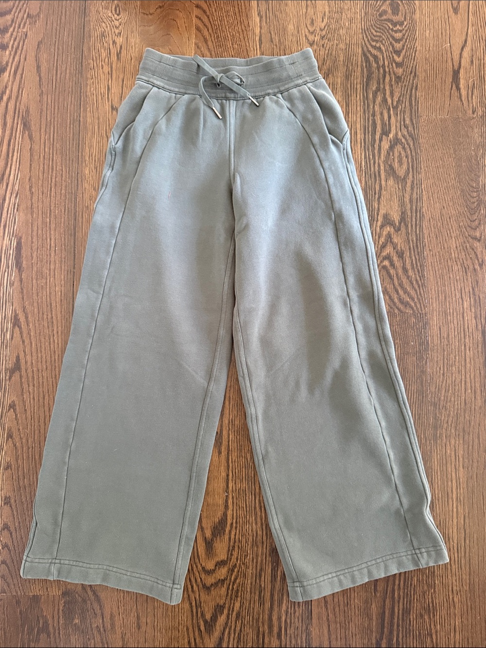 lululemon athletica Olive Green Wide-Leg scuba Sweat Pants